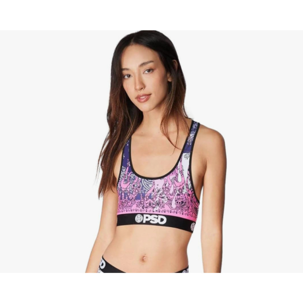 PSD Bandana Flames Pink Sports Bra Size XL - NEW!